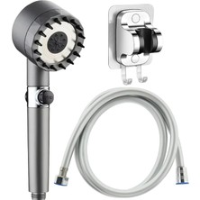 Filtreli 3 Fonksiyonlu Duş Başlığı El Duşu + Pvc Duş Hortumu ve Yapışkanlı Mafsal 3'lü Set