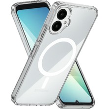 Ennar Samsung Galaxy A06 Uyumlu Magesafe Wireless Şarj Özellikli Şeffaf Silikon Kılıf