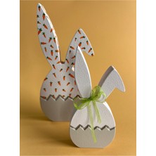 Empressco Beyaz Ahşap Tavşan ve Yumurta Seti, Eğitici ve Eğlenceli Çocuk Oyuncakları