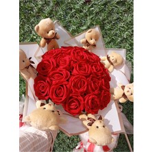 Sweet & Sweet Ayıcıklı Yapay Gül Buketi