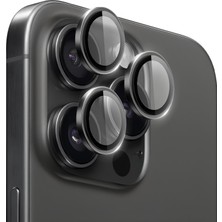 Ennar Apple iPhone 16 Pro Gerçek Cam Safir Lens Koruma Siyah