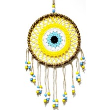 Defne Toprak Sarı Motifli Renkli Boncuklu El Yapımı Duvar Süsü