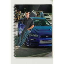 Black-One Hızlı ve Öfkeli A5 Metal Spiralli Çizgisiz  kalın bristol Kapak ÖZEL TASARIM TEMALI A5 DEFTER