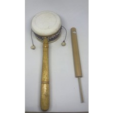 Empressco El Yapımı Bambu Davul ve Kuş Düdüğü Seti, Doğal ve Şık Tasarım