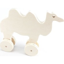 Empressco Beyaz Ahşap Boyama Oyuncağı Deve, Doğal ve Şık Çocuk Odası Dekoru Için Ideal