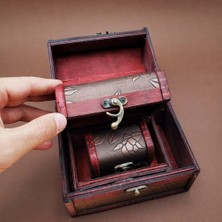 Defne Toprak Ahşap Deri sandık Kutusu