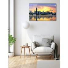 Manzara Günbatımı Cam Tablo