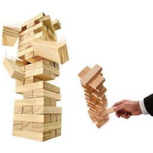 Empressco 54 Parça Ahşap Denge ve Strateji Oyunu, Beyaz, Zeka Geliştirici