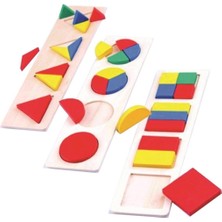 Empressco Ahşap Montessori Çok Amaçlı Blok Seti, Beyaz, 3'ü Bir Arada, Eğitici ve Eğlenceli