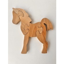 Empressco El Yapımı Kahverengi Masif At Puzzle, Çocuklar ve Hediye Için Ideal