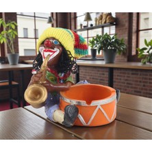 Elifeshop Jamaikalı Adam Rasta Figürlü Küllük Para, Anahtar Kasesi Masaüstü Dekoratif Biblo Yeni Ev Hediyesi C