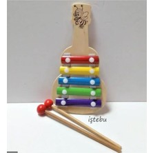 Empressco Renkli Ahşap Selefonlu 5'li Gitar Seti, Eğitici ve Okul Öncesi Oyuncak