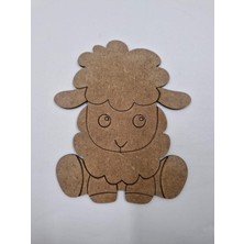 Empressco Sevimli Kuzu Ahşap Boyama Seti, Okul ve Etkinlik Için, 15X12 Cm, 5'li Paket