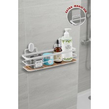 Okyanus Home Eko Magic Yapıştır&vidala Due Tek Katlı Dikdörtgen Lamalı Şampuanlık 9,5 x 28,5 cm / Beyaz