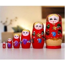 Empressco Beyaz Ahşap Matruşka 5'li Set, Zarif ve Şık Dekoratif Figürler