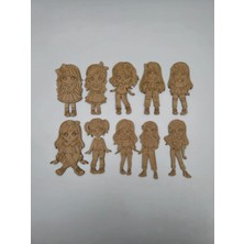 Empressco 10 Adet Renkli Ahşap Kız Boyama Seti, Okul ve Etkinlikler Için 15 cm