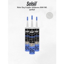 Selsil Nötr Dış Cephe Silikonu Seffaf 300 ml - 3 Adet