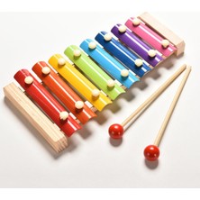 Empressco Eğitici Ahşap Ksilofon 8 Nota, 25 Cm, Renkli, Sesli ve Eğlenceli Çocuk Oyuncağı