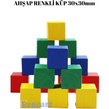 Empressco Renkli Ahşap Küp 30X30, Eğlenceli ve Şık Dekorasyon Parçası