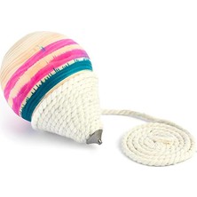 Empressco Ahşap Nostaljik Topaç Seti ve 10 Metre Ip, Kahverengi Renkli Eğlenceli Oyuncaklar