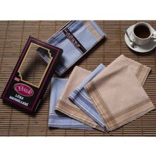 Elif Mira Siyah Kutulu 42X42 cm Düzine 12 Adet Kumaş Mendil-Gm 07