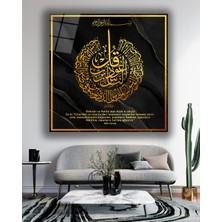 Marsilyan Aslan Okyanus Temasında Kare Cam Tablo