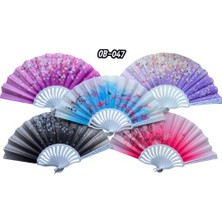 Defne Toprak Plastik Kumaş Yelpaze 12 Adet Karışık Renk