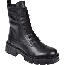 Pullman Hakiki Deri Içi Müflonlu Kadın Bot KMP-34712   Siyah