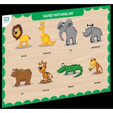 Empressco Çocuklar Için Renkli Ahşap Vahşi Hayvanlar Bulma Oyunu