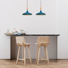 Bamyum Okyanus Q Ahşap Tekli Avize Sarkıt Salon Mutfak Cafe Butik Lamba Aydınlatma Avizeler