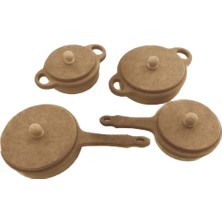 Empressco Kahverengi Ahşap Oyuncak Tencere ve Tava Seti, Güvenli ve Eğlenceli Oyun Zamanı Için