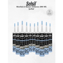 Selsil Mutfak & Banyo Silikonu Şeffaf 280 ml - 10 Adet
