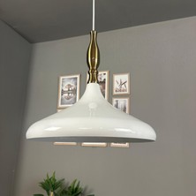 Bamyum Champion Beyaz Eskitme Simya Başlık Tekli Avize Sarkıt Salon Mutfak Butik Lamba Aydınlatma Avizeler