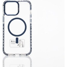 Meax iPhone 14 Pro Max Magnetic Şeffaf Kılıf – Magsafe Uyumlu-Tutucu Özellikli Siyah