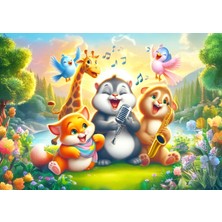 Ca Games Neşeli Dostlar Ahşap Puzzle