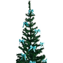 Moda Nur 12 Adet Mavi, Yılbaşı Çam Ağacı Fiyonk Kurdele. Yeni Yıl Noel Parti Dekorasyon Süsleri