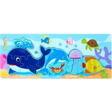 Empressco Denizaltı Temalı Ahşap Puzzle, Kahverengi, Eğlenceli ve Doğal Tasarım.