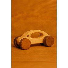 Empressco El Yapımı Ahşap Tekerlekli Montessori Eğitici Araba Oyunseti 1-3 Yaş