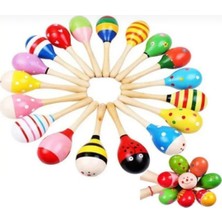 Empressco Renkli Ahşap Marakas Seti, Eğlenceli ve Renkli Müzik Aletleri Ikili Set