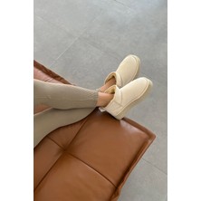 Straswans Tommo Kadın  Içi Tüylü Kalın Taban  Süet Yarım  Bot Bej