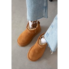 Straswans Tommo Kadın  Içi Tüylü Kalın Taban  Süet Yarım  Bot Taba