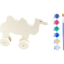 Empressco Ahşap Oyuncak Deve Montajlı Boyama Seti, Fırça ve Boya Hediye
