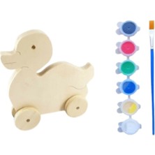 Empressco Ahşap Oyuncak Seti, Boyama ve Montaj Için, Fırça ve Boya Dahil, Beyaz Renk