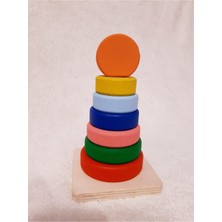 Empressco Ahşap Gökkuşağı Çubuklu Halkası, Doğal ve Renkli Tasarım