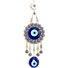 Defne Toprak Yuvarlak Nikel Kaplamalı Zamak Döküm Nazar Boncuğu Duvar Süsü