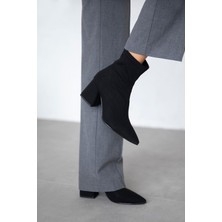 Straswans Garcia  Kadın  Streç Sivri Kalıp Kumaş  Bot Siyah