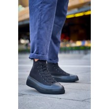 EM Trend Kb-Cx-3 Kuback Uzun Siyah Keten Siyah Yüksek Taban Spor Ayakkabı