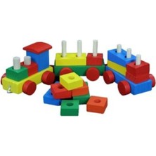 Empressco Sarı Ahşap Tren Seti, Sürükle Üçlü Tren Oyuncağı, Eğlenceli ve Güvenli Çocuk Oyunu