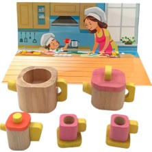 Empressco Renkli Ahşap Minyatür Çay Seti, Minik Şeflere Eğlenceli Oyun Arkadaşı