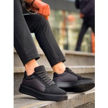 EM Trend KB-046 Kuback Siyah Paraşüt Siyah Yüksek Taban Günlük Spor Ayakkabı